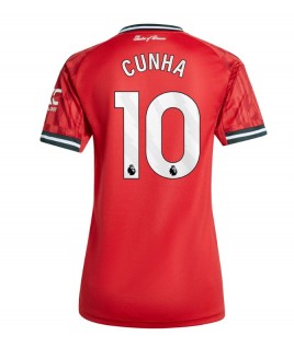 Günstige Manchester United Matheus Cunha #10 Heimtrikot Damen 2025-26 Kurzarm